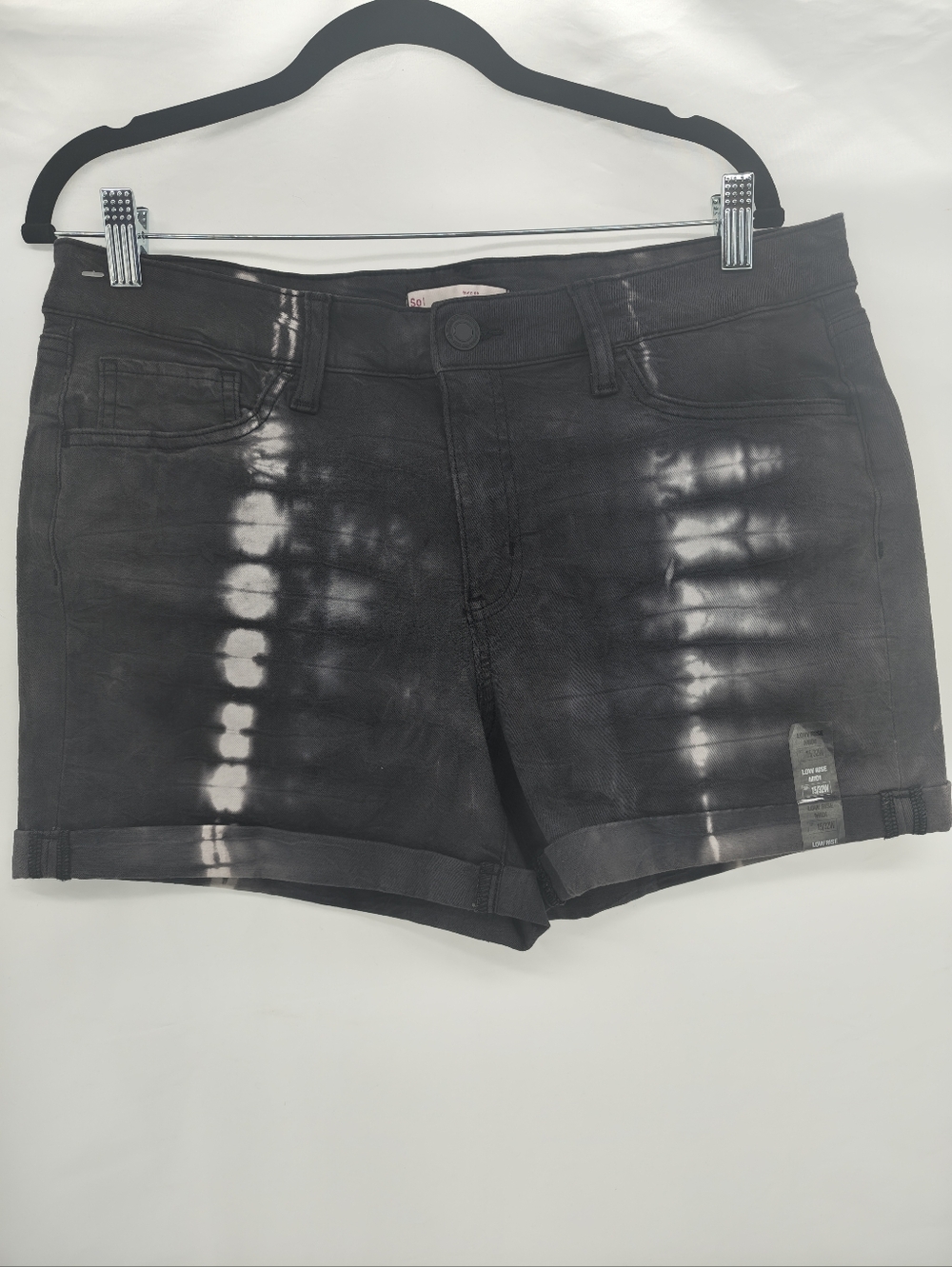 Women's Black Tie-Dye Denim Shorts